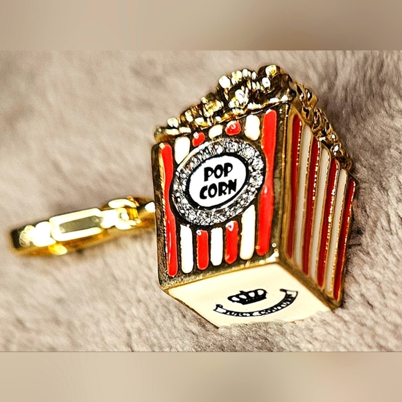 Juicy Couture Gold Red Striped Popcorn Charm Locket Opens Pop Corn Movies Snack - Picture 9 of 16